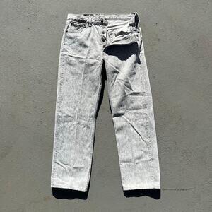 Vintage 80s Levi’s 501 button fly straight leg gray acid wash jeans 36x32